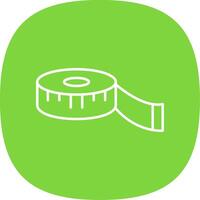 Measure Tape Line Curve Icon vector