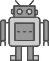 robot relleno icono vector