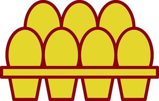 Egg Tray Line Two Color Icon vector