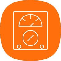 Voltmeter Line Curve Icon vector