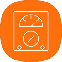 Voltmeter Line Curve Icon vector