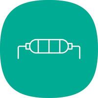 Resistor Line Curve Icon vector