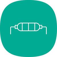 Resistor Line Curve Icon vector