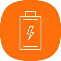 Battery Line Curve Icon vector