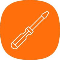 Screwdriver Line Curve Icon vector
