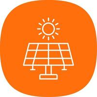 Solar Energy Line Curve Icon vector