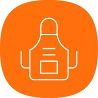 Apron Line Curve Icon vector