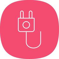 Wall Plug Line Curve Icon vector