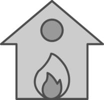 ardiente casa relleno icono vector