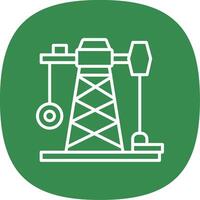 Oil Mining Line Curve Icon vector