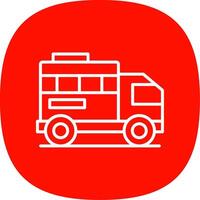 tierra transporte línea curva icono vector