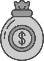 dinero bolso relleno icono vector