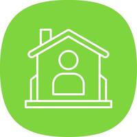 Residential User Line Curve Icon vector
