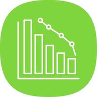 Decrease Line Curve Icon vector