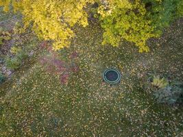 mini fitness trampoline in backyard photo