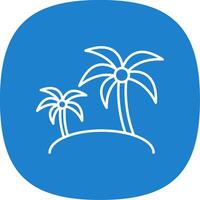 Island Line Curve Icon vector