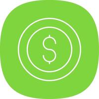 Coin Line Curve Icon vector