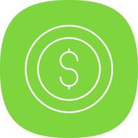 Coin Line Curve Icon vector