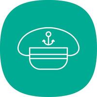 Captain Hat Line Curve Icon vector