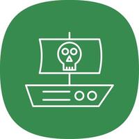 Pirate Line Curve Icon vector