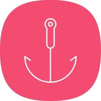 Grappling Hook Line Curve Icon vector