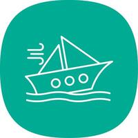 Shipwreck Line Curve Icon vector