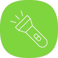 Torch Line Curve Icon vector