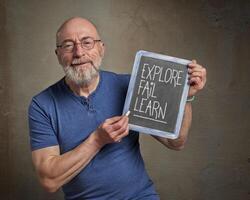 explore, fail and learn - inspirational note photo