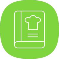 Cook Book Line Curve Icon vector