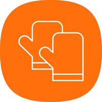 Kitchen Gloves Line Curve Icon vector