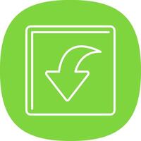 Curved Down Line Curve Icon vector