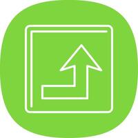 Turn Up Line Curve Icon vector