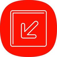 Down Left Line Curve Icon vector