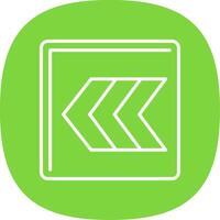 Left Chevron Line Curve Icon vector