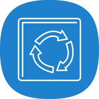 Roundabout Line Curve Icon vector