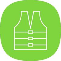 Life Jacket Line Curve Icon vector