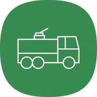 Fire Truck Line Curve Icon vector