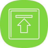 Up Arrow Line Curve Icon vector