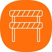 Road Block Line Curve Icon vector