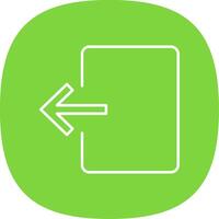 Exit Door Line Curve Icon vector