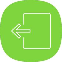 Exit Door Line Curve Icon vector