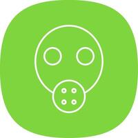 Gas Mask Line Curve Icon vector