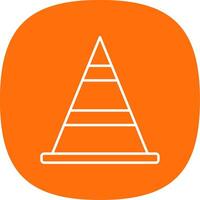 Cone Line Curve Icon vector