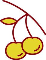 Cherries Line Two Color Icon vector