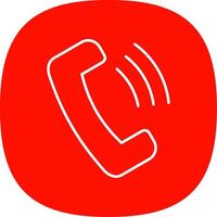 Phone Call Line Curve Icon vector