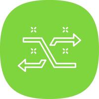 Shuffle Line Curve Icon vector