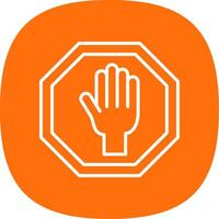 Stop Line Curve Icon vector