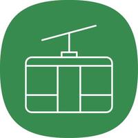 Cableway Line Curve Icon vector