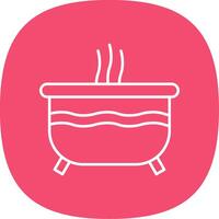 Hot Tub Line Curve Icon vector