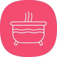 Hot Tub Line Curve Icon vector